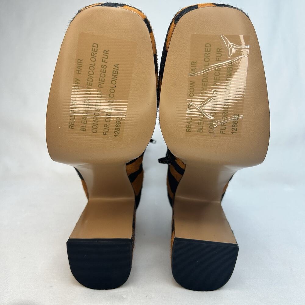 Steve Madden Amax Tiger Inside Grande Platform Cow Hair boots 7.5 M NWOB - Picture 8 of 8